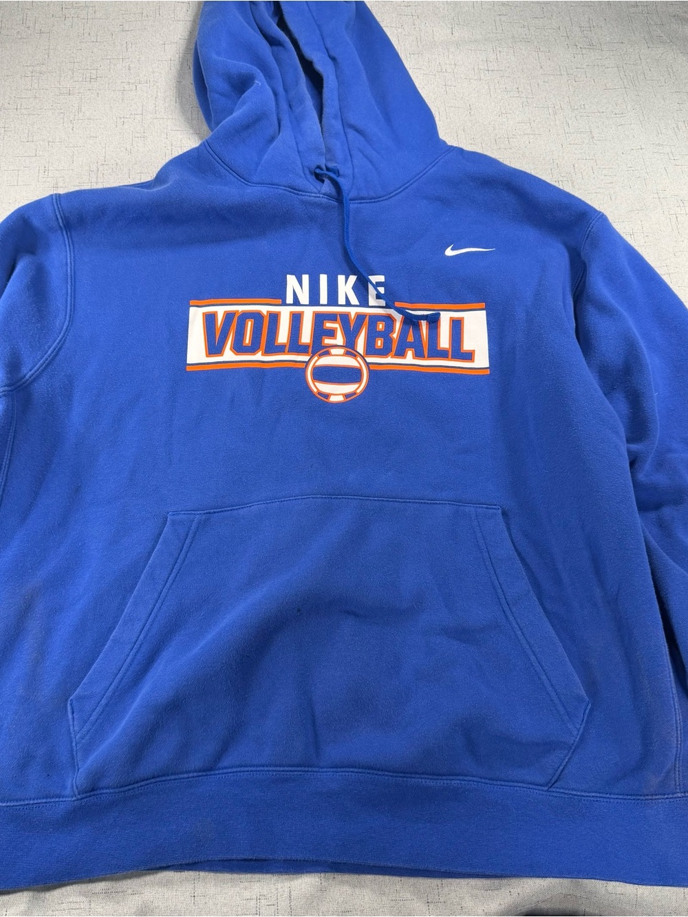 Nike Royal Blue Volleyball Hoodie with Orange White Logo